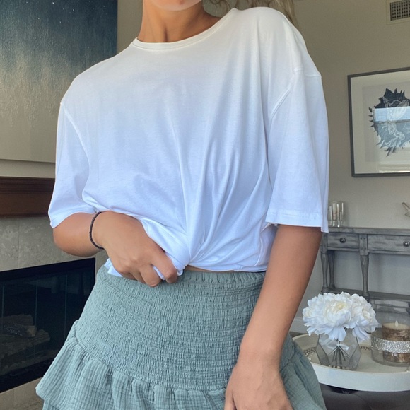 OVERSIZED PLAIN WHITE TEE SHIRT - Picture 6 of 11